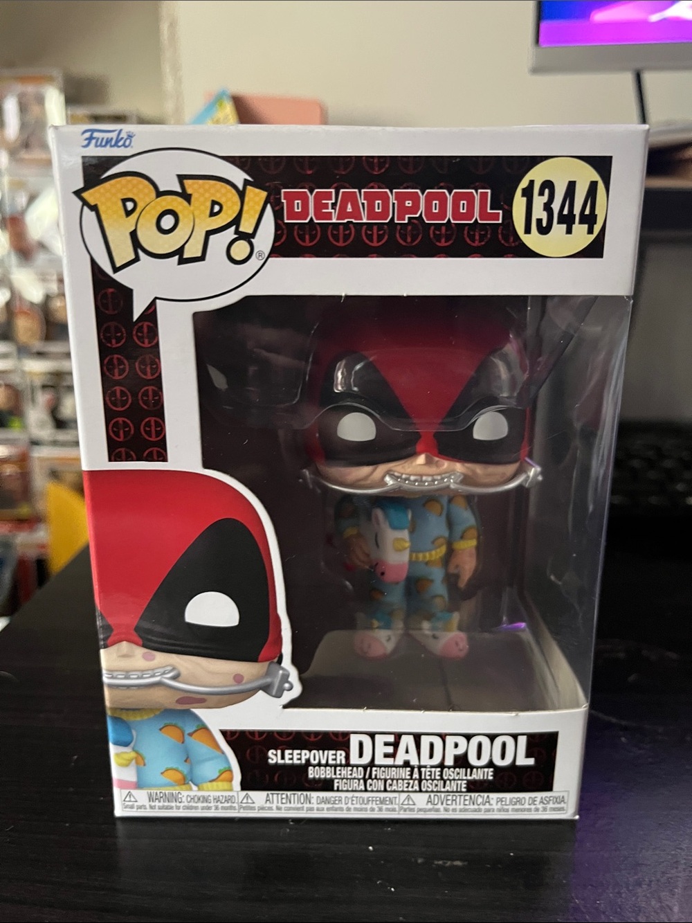 Funko Pop! Deadpool in Blue Pajamas with Pink Slippers